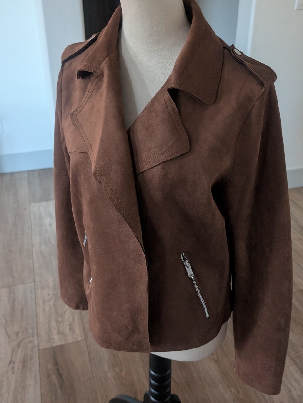 Brown Suede Moto Jacket -womens Hi